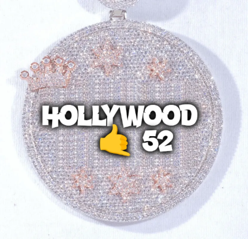 CUSTOM LETTER NECKLACE 3D BIG CROWN DISC sold by The GUU Shop