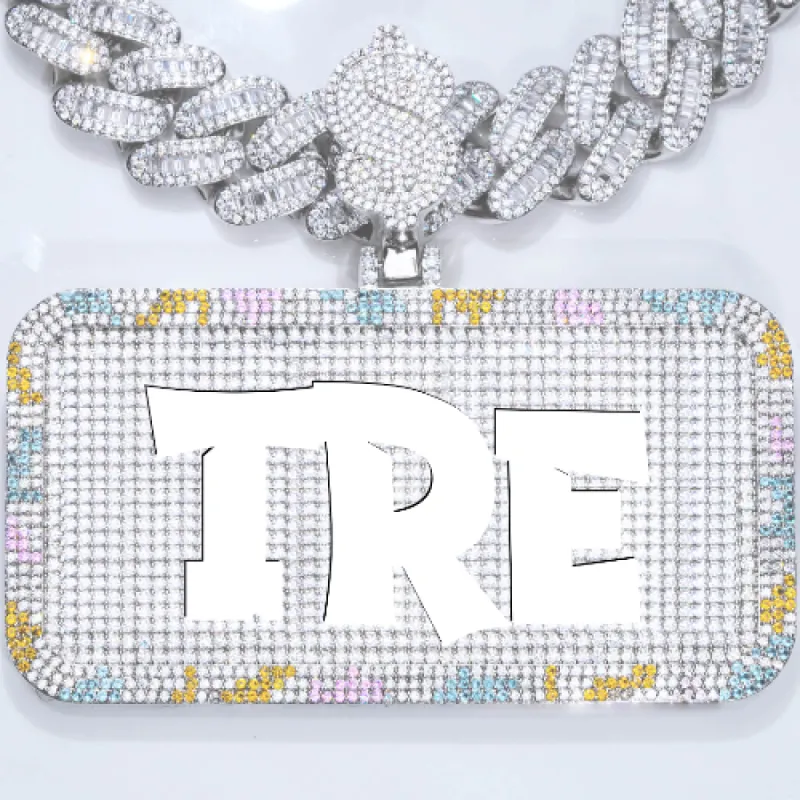 CUSTOM LETTER NECKLACE 3D COLORFUL SQUARE sold by The GUU Shop