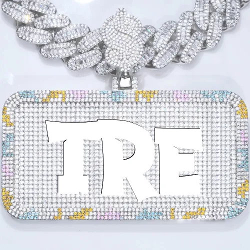 CUSTOM LETTER NECKLACE 3D COLORFUL SQUARE sold by The GUU Shop