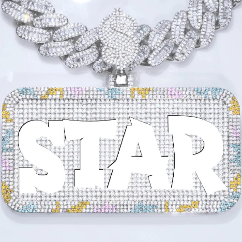 CUSTOM LETTER NECKLACE 3D COLORFUL SQUARE sold by The GUU Shop