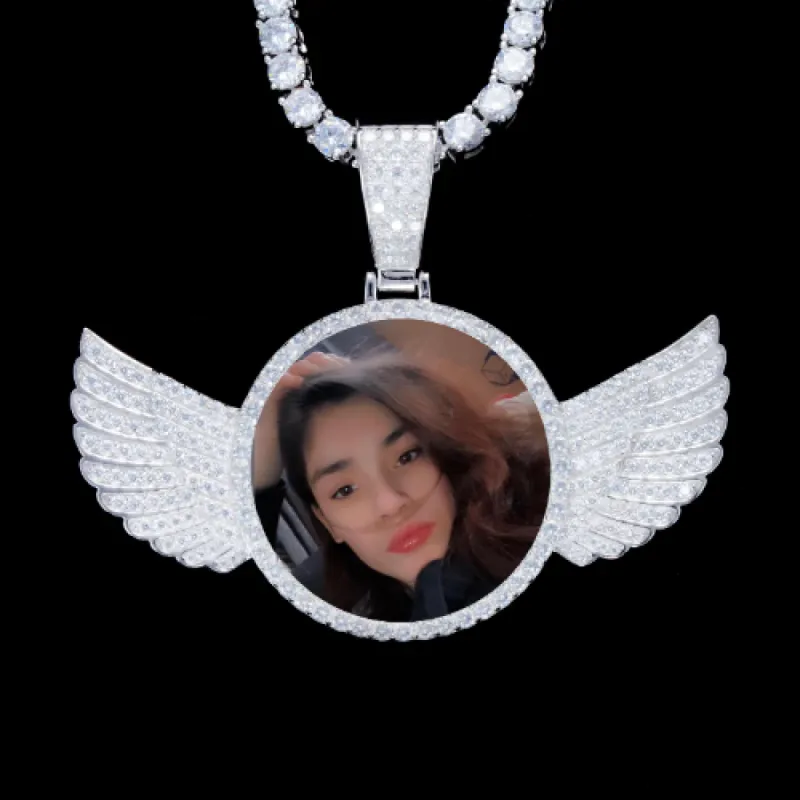 925S & VVS Moissanite 3D Wing Custom Picture Pendant sold by The GUU Shop