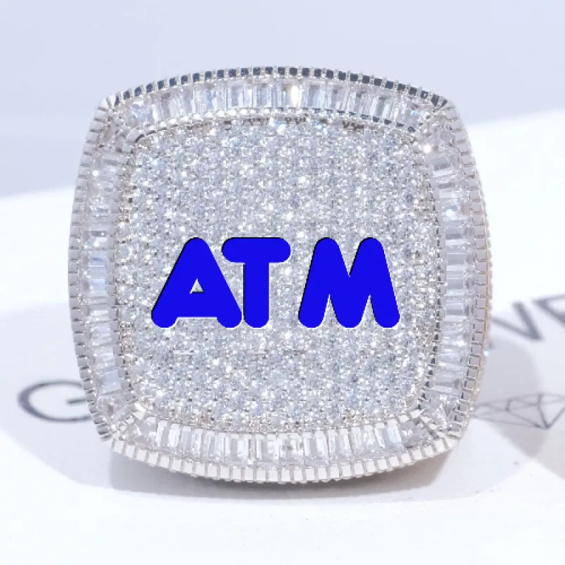 CUSTOM LETTER 3D ICED RING sold by The GUU Shop