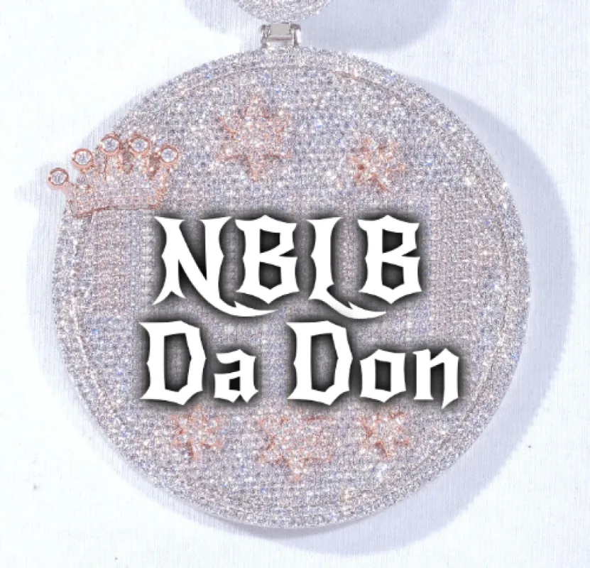 CUSTOM LETTER NECKLACE 3D BIG CROWN DISC sold by The GUU Shop