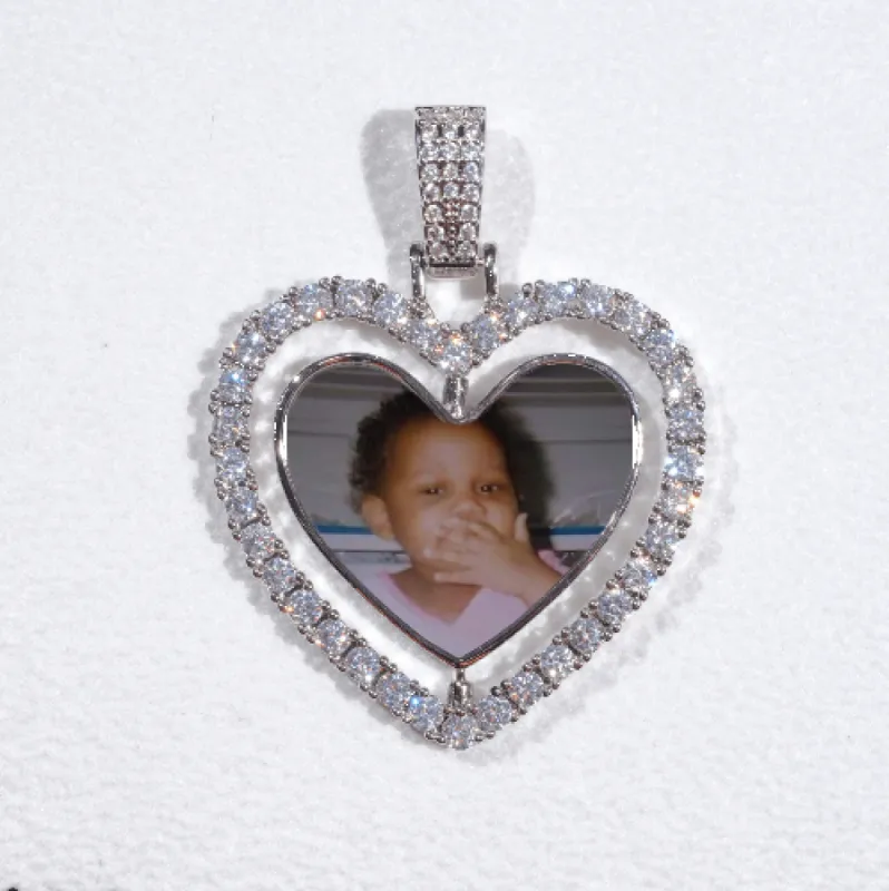 3D Spinning 2-Faced Heart Custom Picture Pendant sold by The GUU Shop