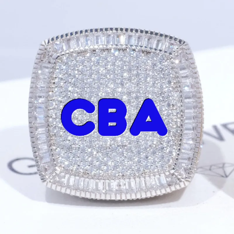 CUSTOM LETTER 3D ICED RING sold by The GUU Shop