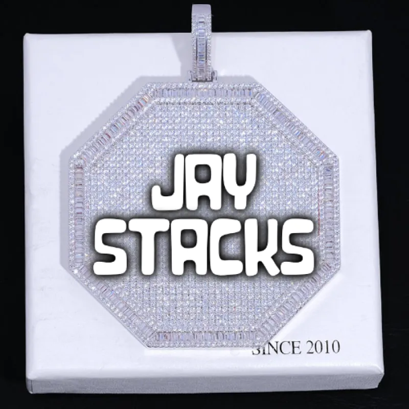 CUSTOM LETTER NECKLACE 3D BIG OCTAGON made by The GUU Shop