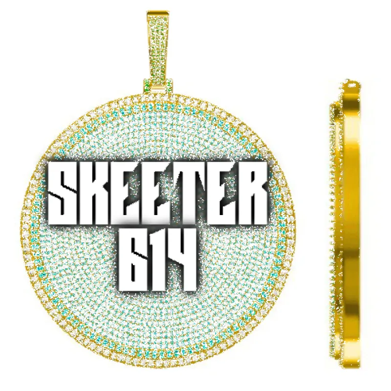 CUSTOM LETTER NECKLACE 3D BIG DISC sold by The GUU Shop