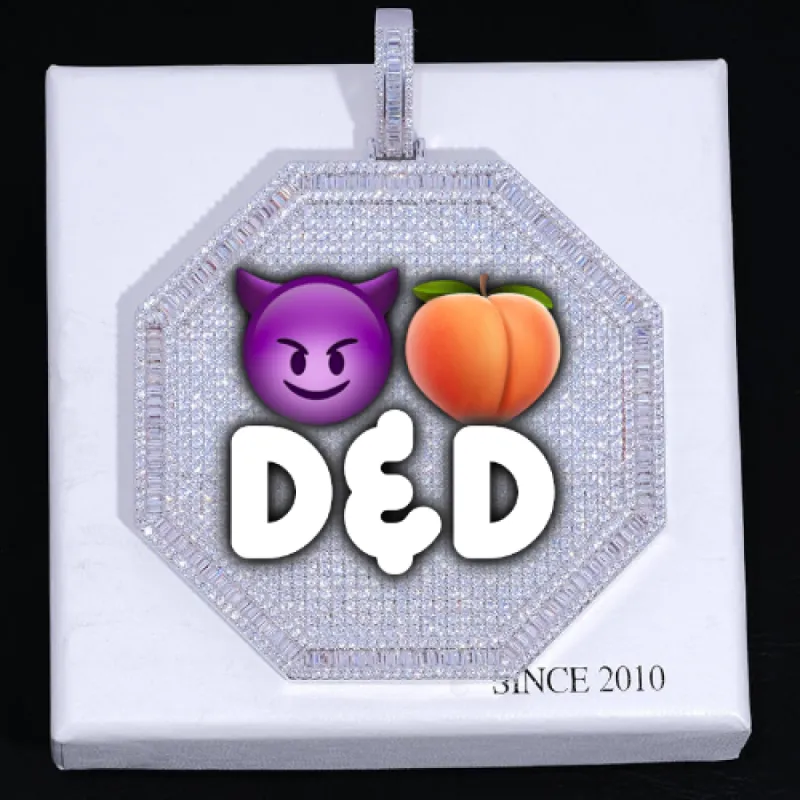 CUSTOM LETTER NECKLACE 3D BIG OCTAGON sold by The GUU Shop