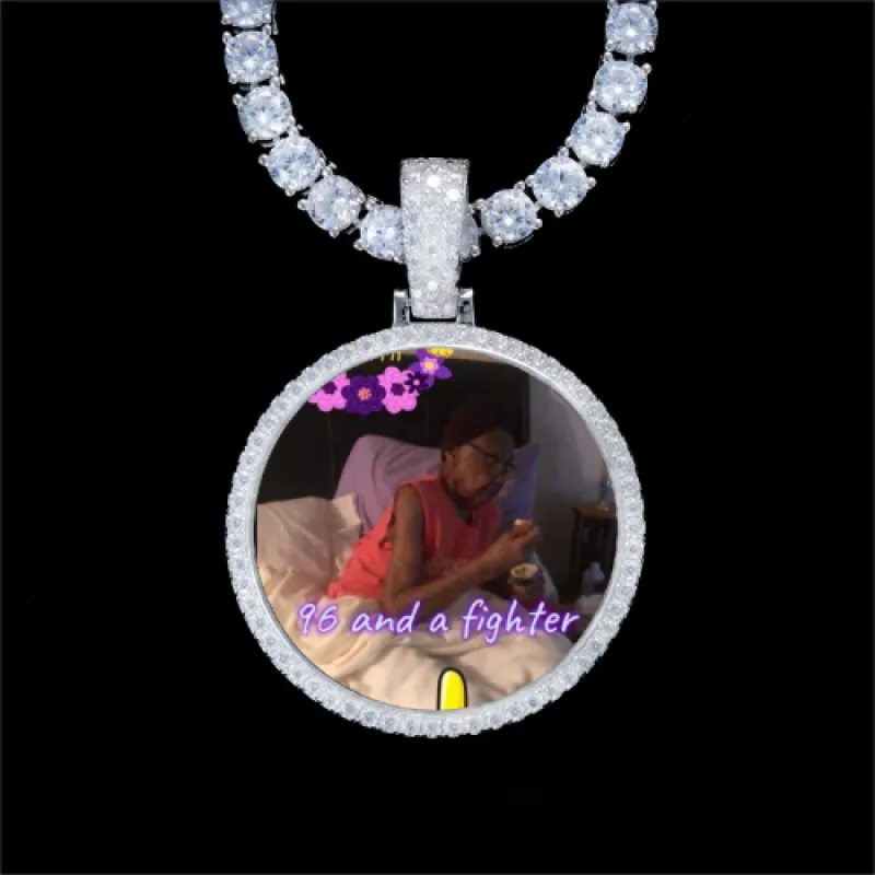 925S & VVS Moissanite 3D Circle Custom Picture Pendant sold by The GUU Shop