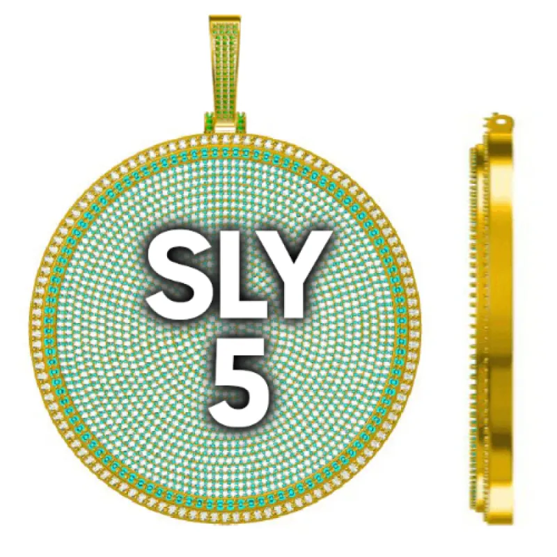 CUSTOM LETTER NECKLACE 3D BIG DISC sold by The GUU Shop