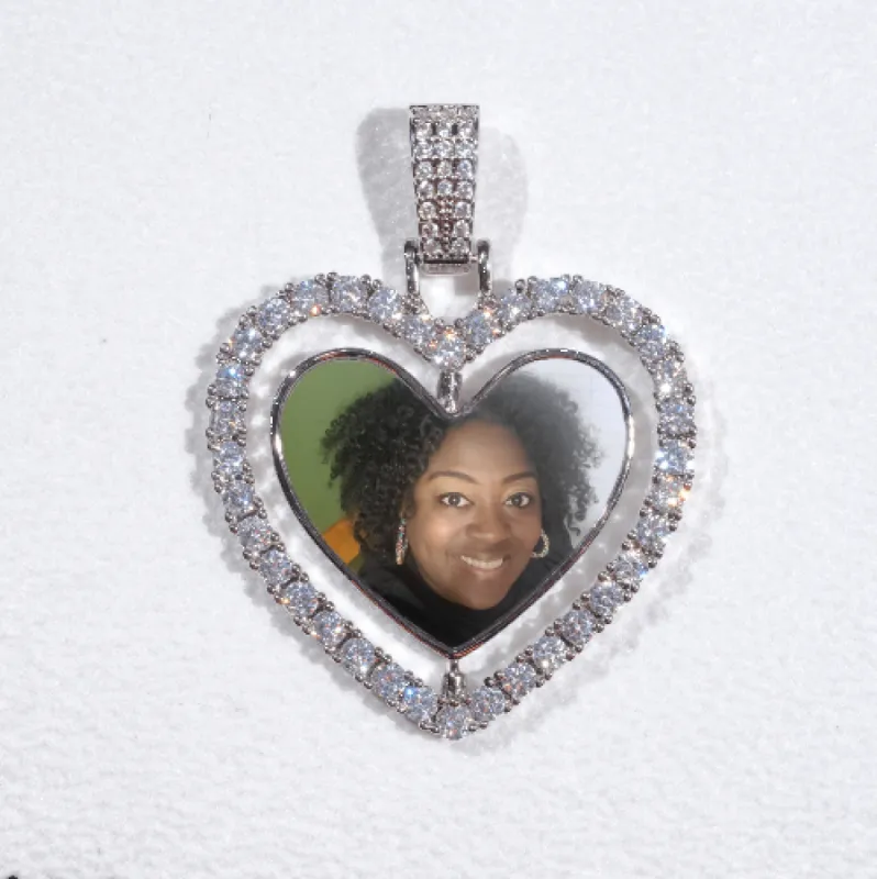 3D Spinning 2-Faced Heart Custom Picture Pendant sold by The GUU Shop