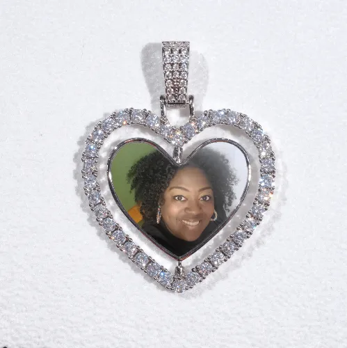 3D Spinning 2-Faced Heart Custom Picture Pendant sold by The GUU Shop