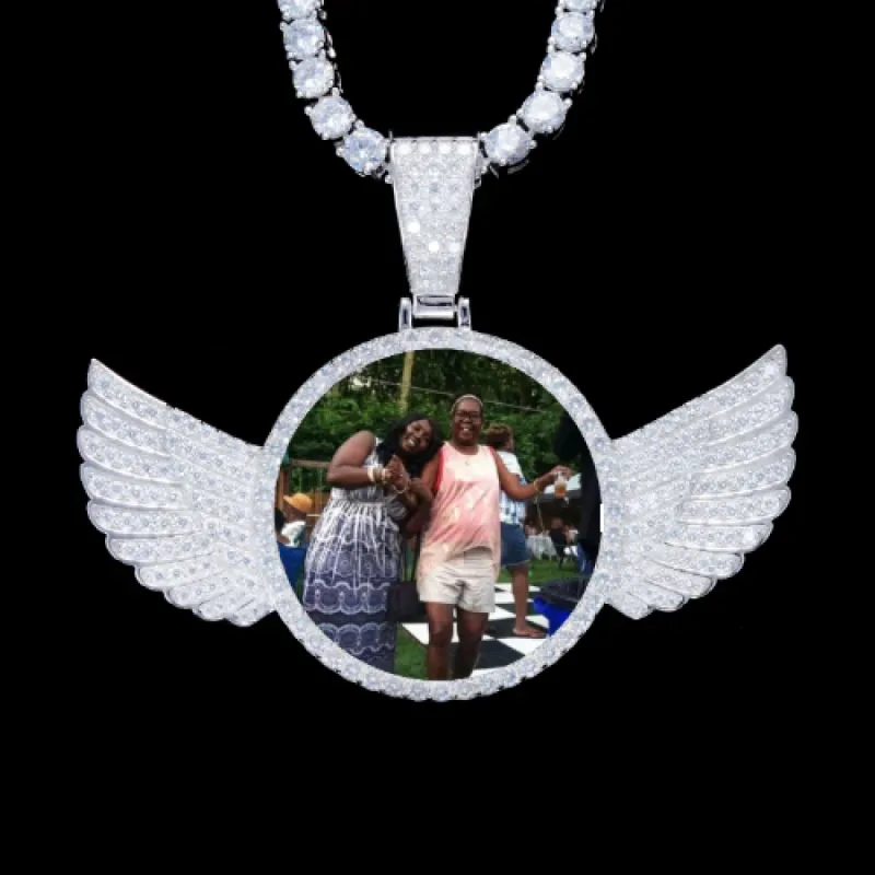 925S & VVS Moissanite 3D Wing Custom Picture Pendant sold by The GUU Shop