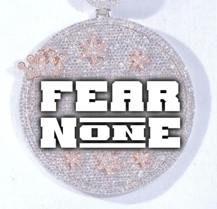 CUSTOM LETTER NECKLACE 3D BIG CROWN DISC sold by The GUU Shop