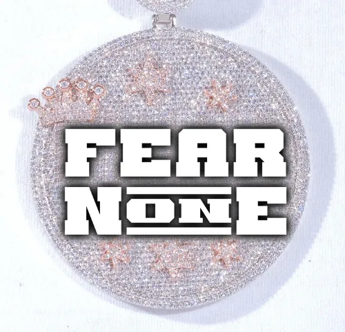 CUSTOM LETTER NECKLACE 3D BIG CROWN DISC sold by The GUU Shop