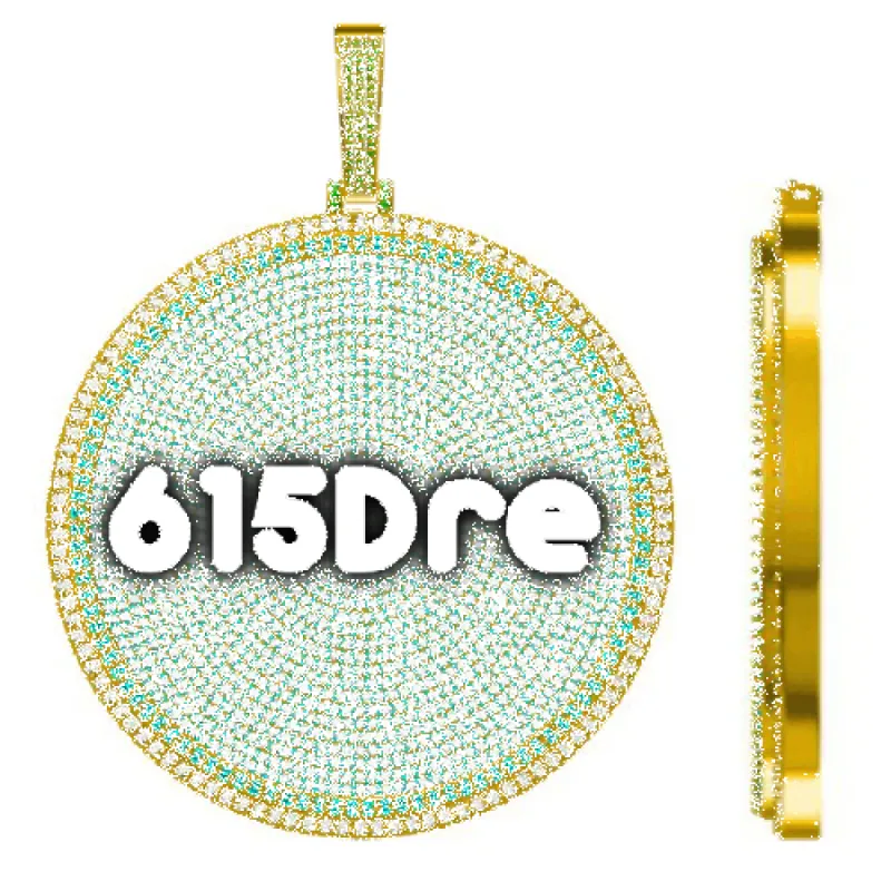 CUSTOM LETTER NECKLACE 3D BIG DISC sold by The GUU Shop