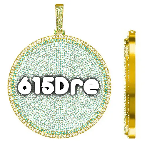 CUSTOM LETTER NECKLACE 3D BIG DISC sold by The GUU Shop