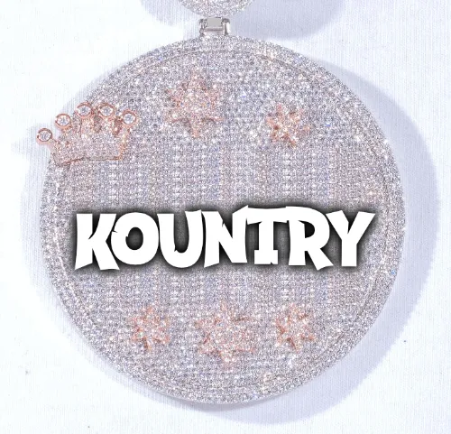 CUSTOM LETTER NECKLACE 3D BIG CROWN DISC sold by The GUU Shop