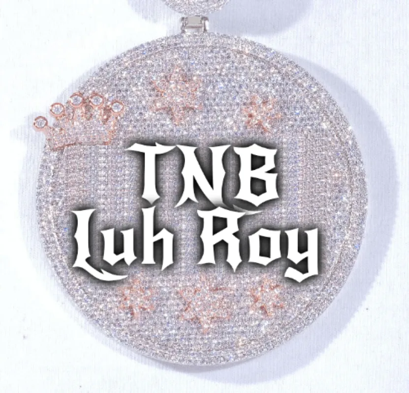 CUSTOM LETTER NECKLACE 3D BIG CROWN DISC sold by The GUU Shop