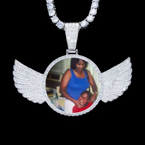 925S & VVS Moissanite 3D Wing Custom Picture Pendant sold by The GUU Shop