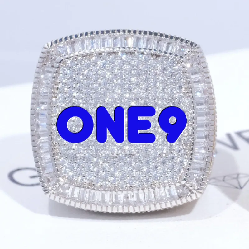 CUSTOM LETTER 3D ICED RING sold by The GUU Shop