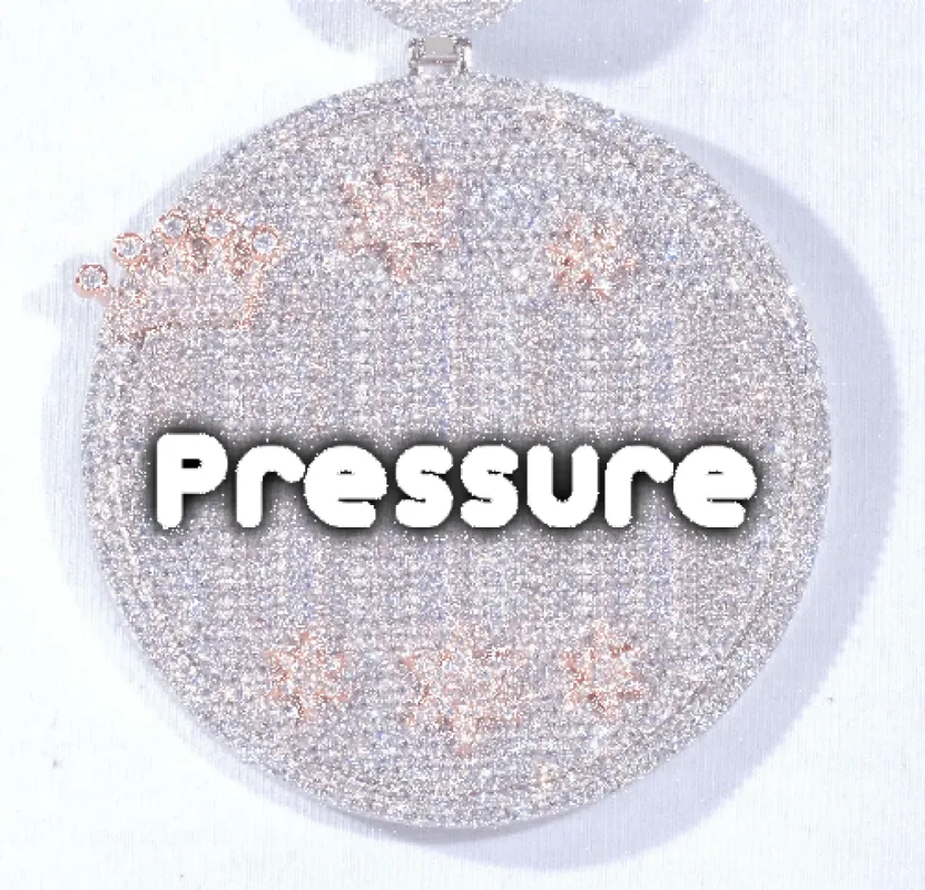 CUSTOM LETTER NECKLACE 3D BIG CROWN DISC sold by The GUU Shop