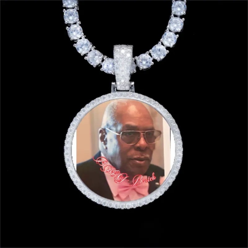 925S & VVS Moissanite 3D Circle Custom Picture Pendant sold by The GUU Shop