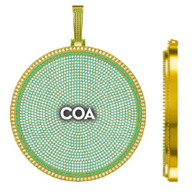 CUSTOM LETTER NECKLACE 3D BIG DISC sold by The GUU Shop