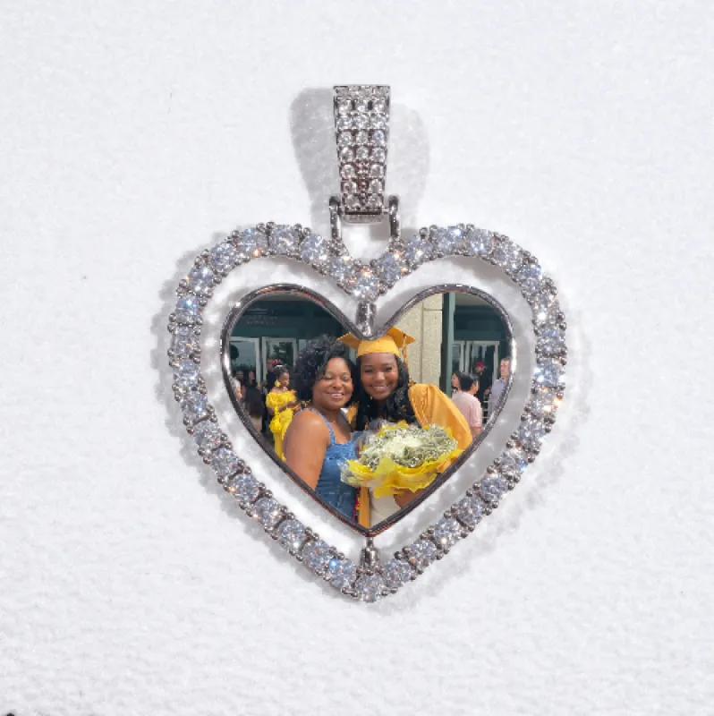 3D Spinning 2-Faced Heart Custom Picture Pendant sold by The GUU Shop