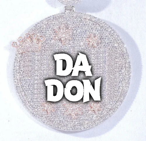 CUSTOM LETTER NECKLACE 3D BIG CROWN DISC sold by The GUU Shop