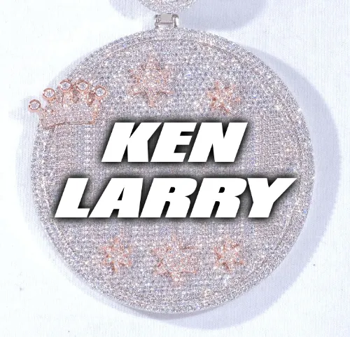 CUSTOM LETTER NECKLACE 3D BIG CROWN DISC sold by The GUU Shop