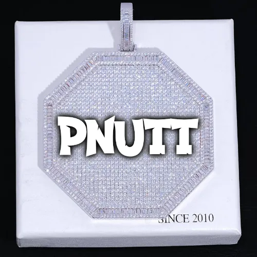 CUSTOM LETTER NECKLACE 3D BIG OCTAGON sold by The GUU Shop