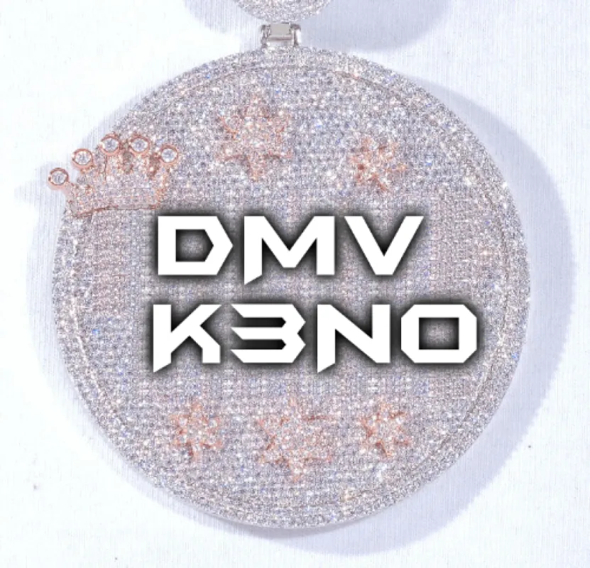 CUSTOM LETTER NECKLACE 3D BIG CROWN DISC sold by The GUU Shop