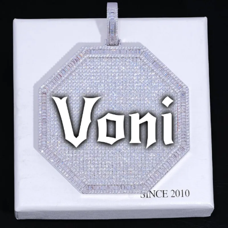 CUSTOM LETTER NECKLACE 3D BIG OCTAGON sold by The GUU Shop