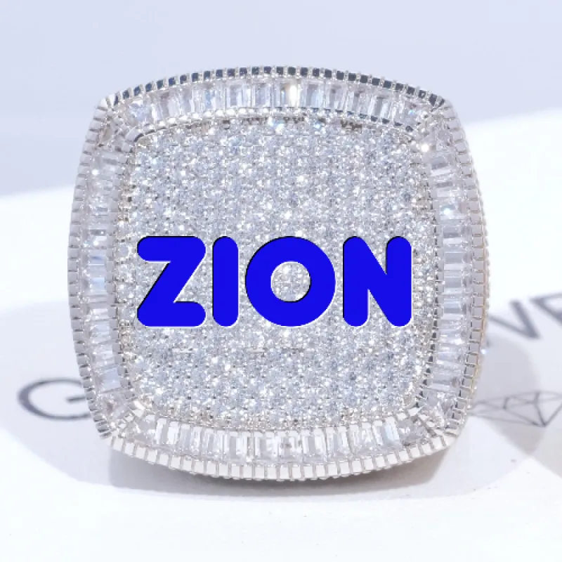 CUSTOM LETTER 3D ICED RING sold by The GUU Shop