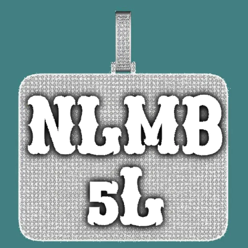 CUSTOM LETTER NECKLACE 3D BIG SQUARE sold by The GUU Shop