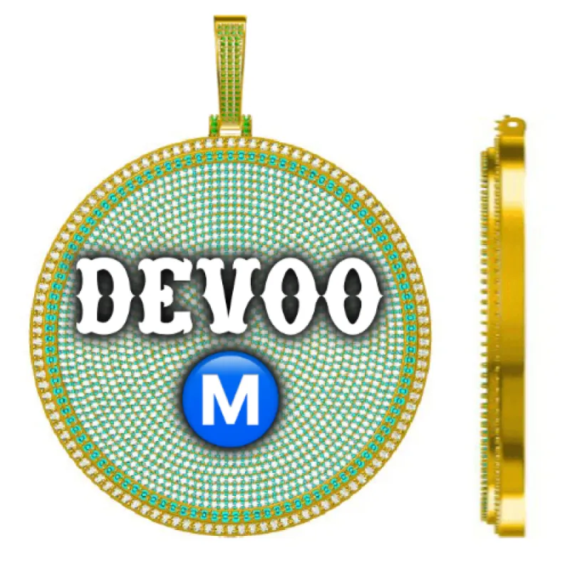 CUSTOM LETTER NECKLACE 3D BIG DISC sold by The GUU Shop