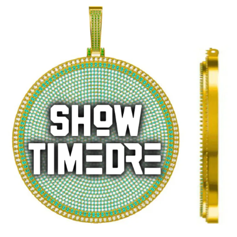 CUSTOM LETTER NECKLACE 3D BIG DISC sold by The GUU Shop