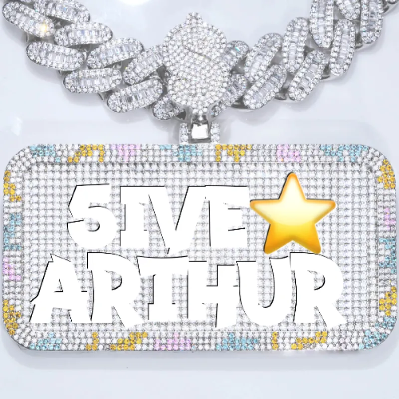 CUSTOM LETTER NECKLACE 3D COLORFUL SQUARE sold by The GUU Shop