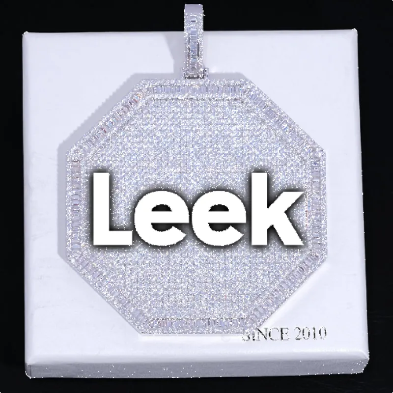 CUSTOM LETTER NECKLACE 3D BIG OCTAGON made by The GUU Shop