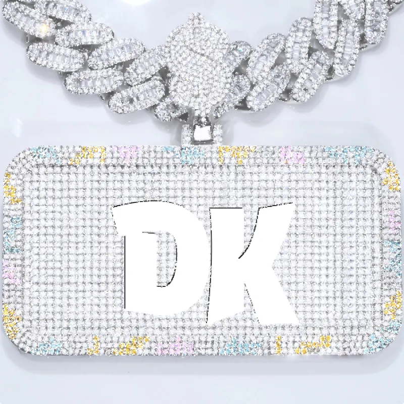 CUSTOM LETTER NECKLACE 3D COLORFUL SQUARE sold by The GUU Shop