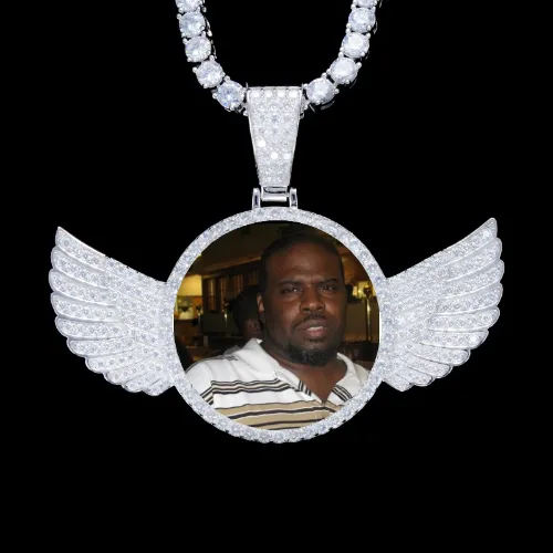 925S & VVS Moissanite 3D Wing Custom Picture Pendant sold by The GUU Shop