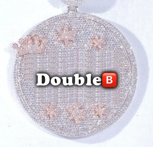 CUSTOM LETTER NECKLACE 3D BIG CROWN DISC sold by The GUU Shop