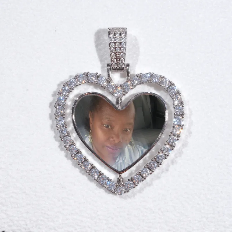 3D Spinning 2-Faced Heart Custom Picture Pendant sold by The GUU Shop