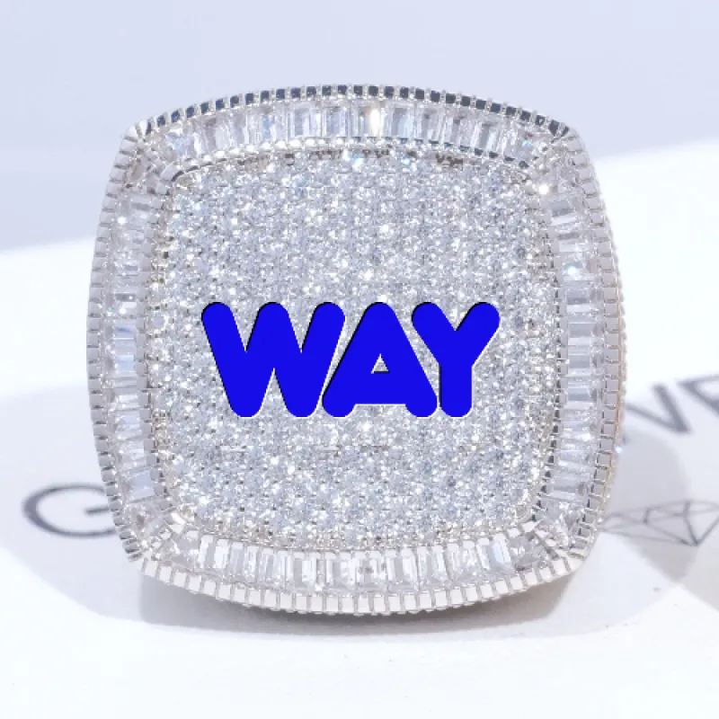 CUSTOM LETTER 3D ICED RING sold by The GUU Shop