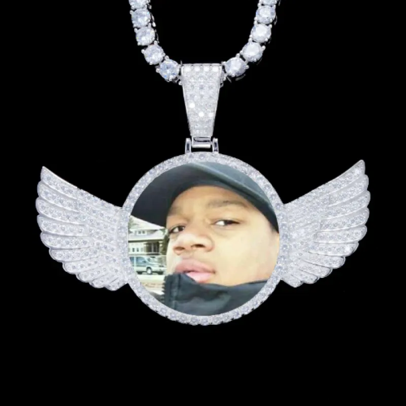 925S & VVS Moissanite 3D Wing Custom Picture Pendant sold by The GUU Shop