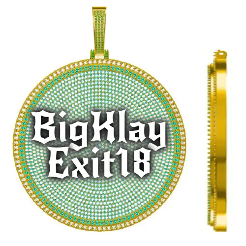 CUSTOM LETTER NECKLACE 3D BIG DISC sold by The GUU Shop