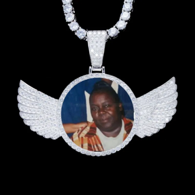 925S & VVS Moissanite 3D Wing Custom Picture Pendant sold by The GUU Shop