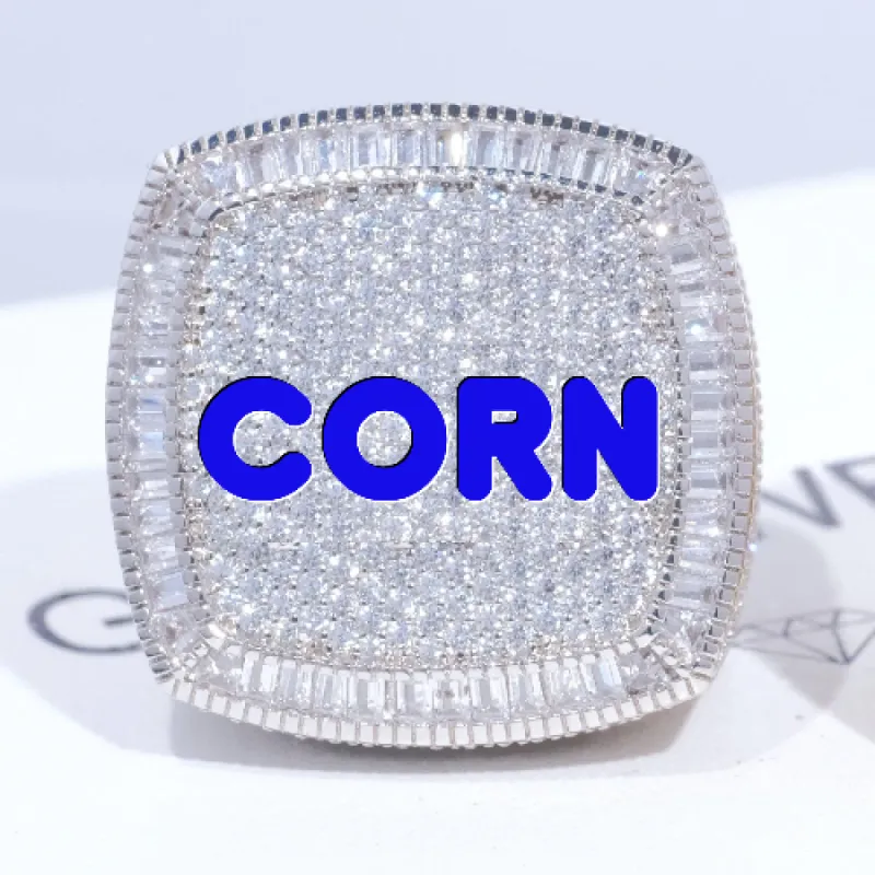 CUSTOM LETTER 3D ICED RING sold by The GUU Shop