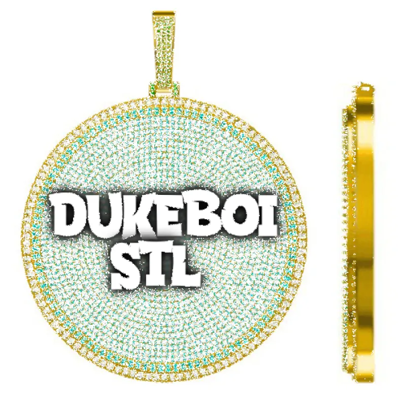 CUSTOM LETTER NECKLACE 3D BIG DISC sold by The GUU Shop